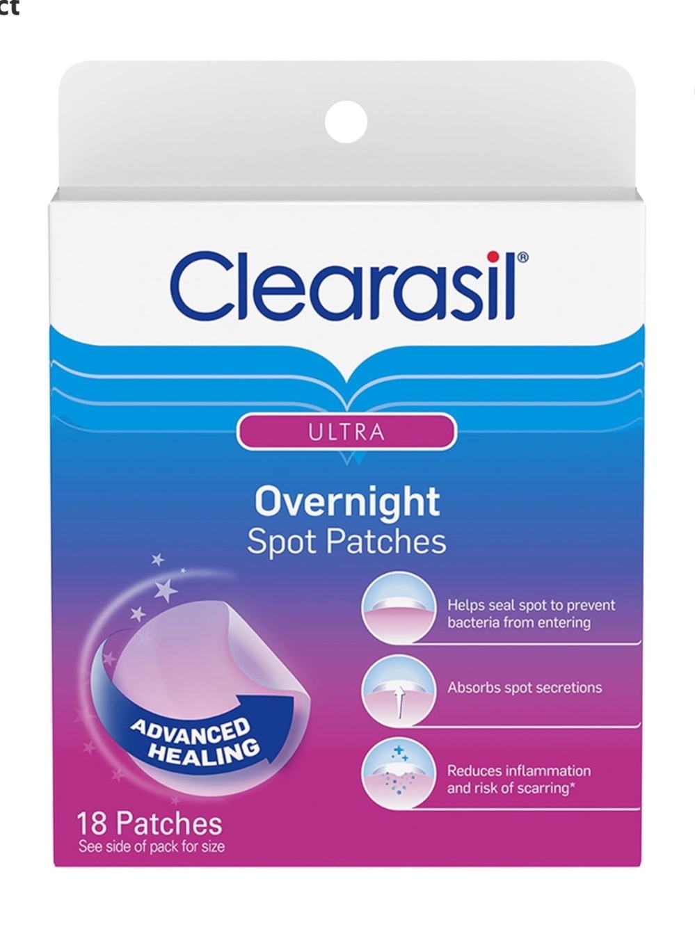 3-pack Clearasil Ultra Overnight Spot Patches (18 count) New Sealed